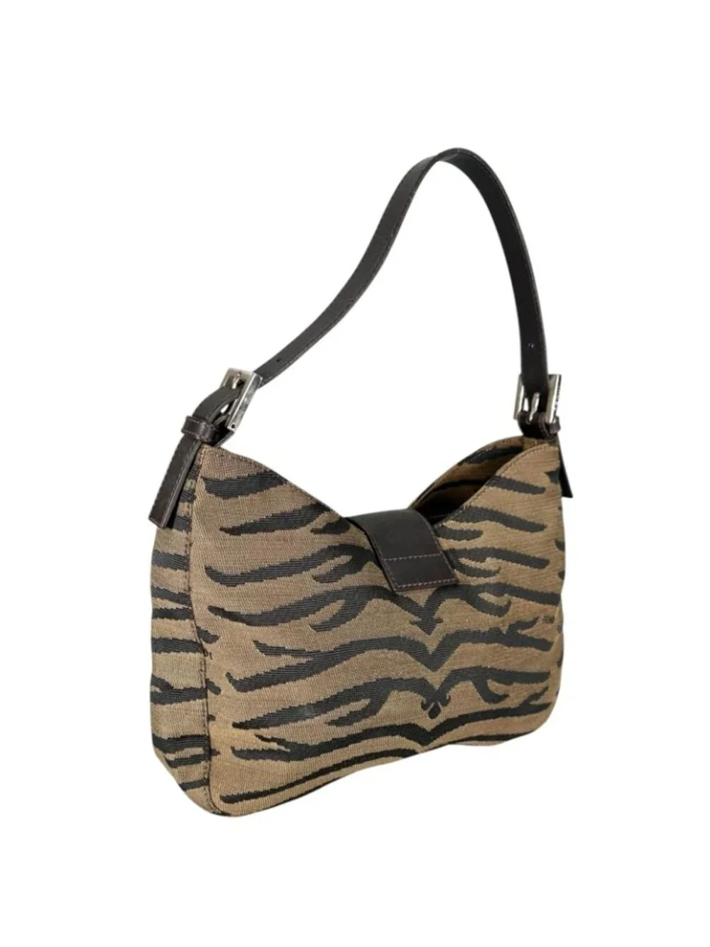Fendi Hobo Handbag Nylon Brown